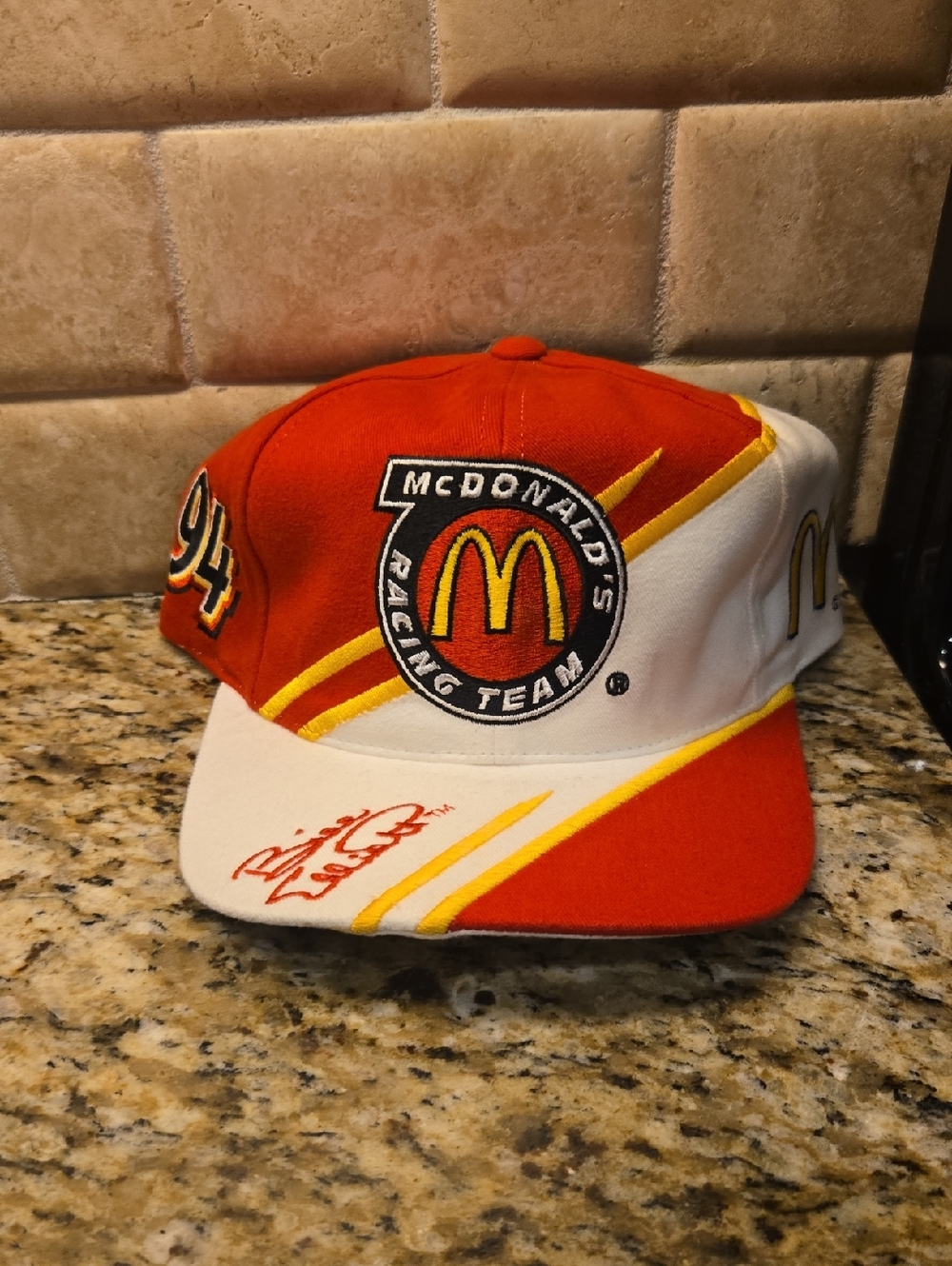 Vintage 90s McDonalds Bill Elliott Hat Cap Snapback Nascar Kudzu Red Black White